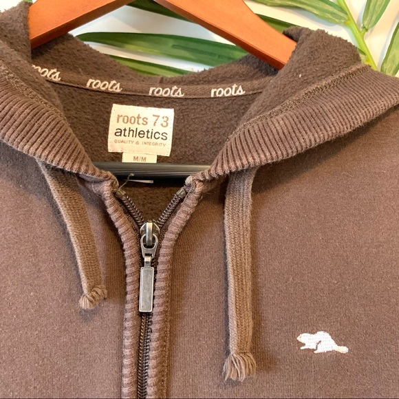 Vintage Roots Athletics Brown Zip Up Hoodie - Picture 3 of 7